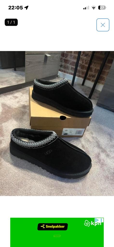 Uggs Tasman, Kleding | Heren, Schoenen, Zwart, Nieuw, Ophalen of Verzenden, Pantoffels of Sloffen