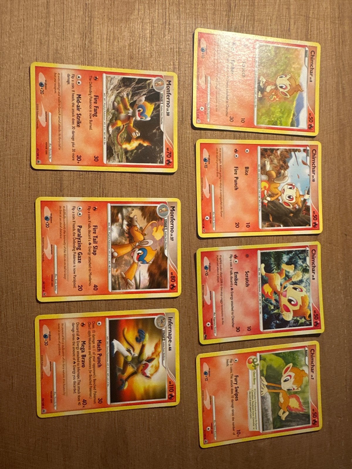 Pokémon Kaarten Chimchar Evolutie Lijn 2007-2009 + holo, Ophalen of Verzenden, Gebruikt