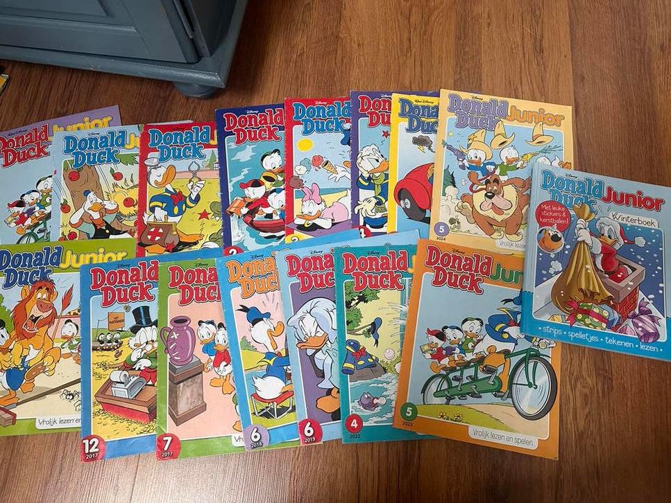 Donald Duck Junior tijdschriften winterboek vakantieboek 16x, Meerdere stripboeken, Ophalen of Verzenden, Gelezen