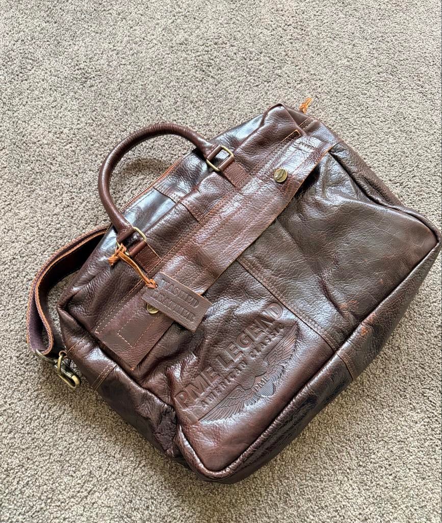 Nieuwe PME Legend Leren (akte)tas - Vintage Stijl Bruin, Overige merken, Bruin, Nieuw, Ophalen of Verzenden