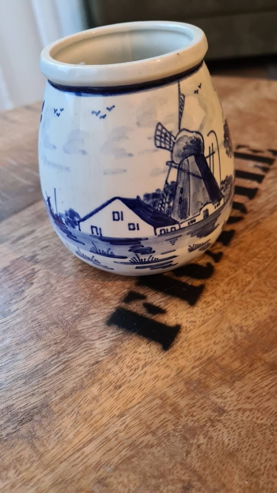 Potje Delfts handpainted wingsworks Rotterdam Holland, Antiek en Kunst, Ophalen of Verzenden