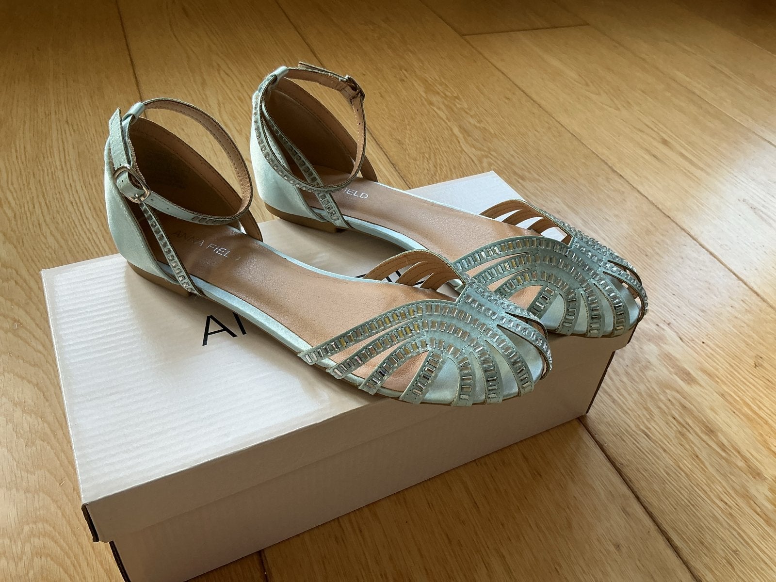Anna Field ballerina's lichtblauw met strass (maat 37), Kinderen en Baby's, Kinderkleding | Schoenen en Sokken, Zo goed als nieuw