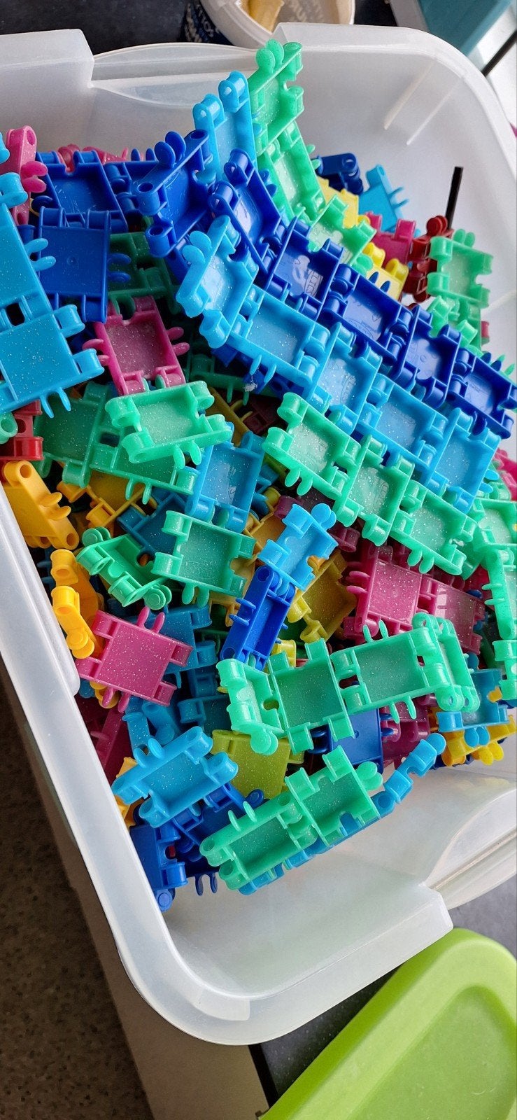 Clics bouwblokken, grote bak, incl. glitter-Clics, Kinderen en Baby's, Ophalen of Verzenden, Gebruikt, Overige merken