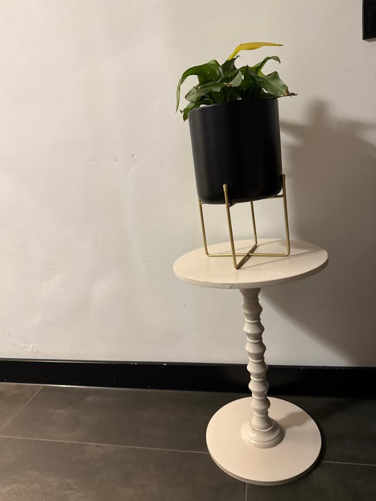 Decoratieve bijzettafel met gedraaide poot, 45 tot 60 cm, Minder dan 55 cm, Gebruikt, Rond