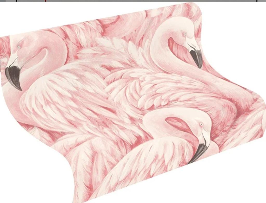 ​Prachtig Rasch Behang – Roze Flamingo’s, Huis en Inrichting, Ophalen of Verzenden, Minder dan 10 m², Roze