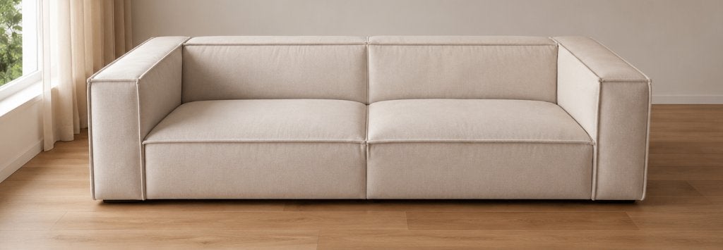 Mooie gereinigd By Sidde 4 zits knud / sommer bank + hocker, Ophalen, Gebruikt, Minder dan 75 cm, Rechte bank