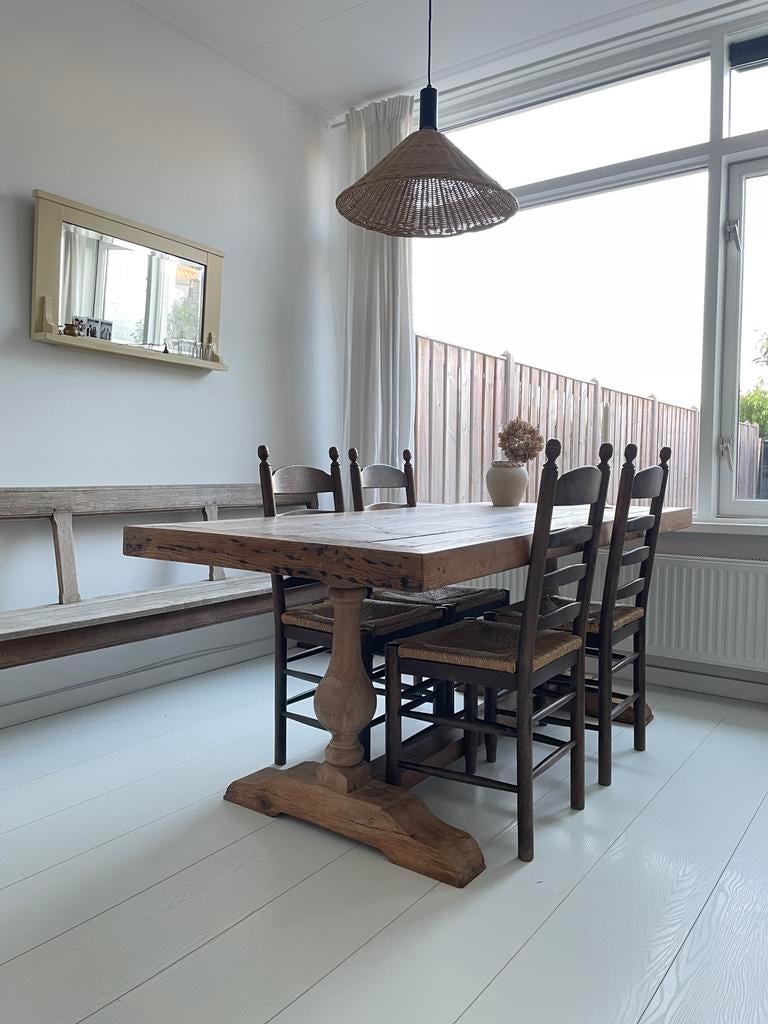 Kloostertafel, Ophalen, Eikenhout, 200 cm of meer, 50 tot 100 cm