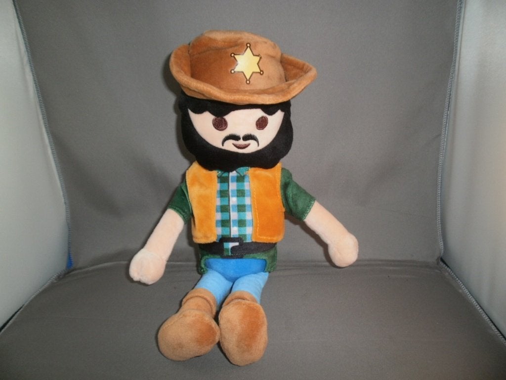 Playmobil pop sheriff 32 cm of bouwvakker geruit lijf of, Overige merken, Overige typen, Nieuw, Ophalen of Verzenden