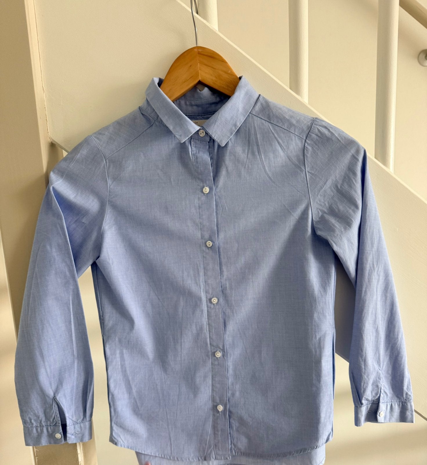 Blauwe overhemd/blouse Zara Girls maat 140 €10, Ophalen of Verzenden, Zo goed als nieuw, Meisje, Overhemd of Blouse