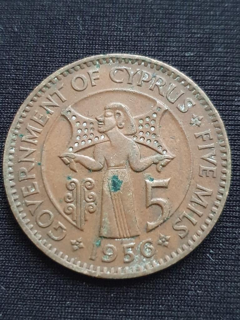 5 mils munt uit 1956 Cyprus, Ophalen of Verzenden, Overige landen, Losse munt
