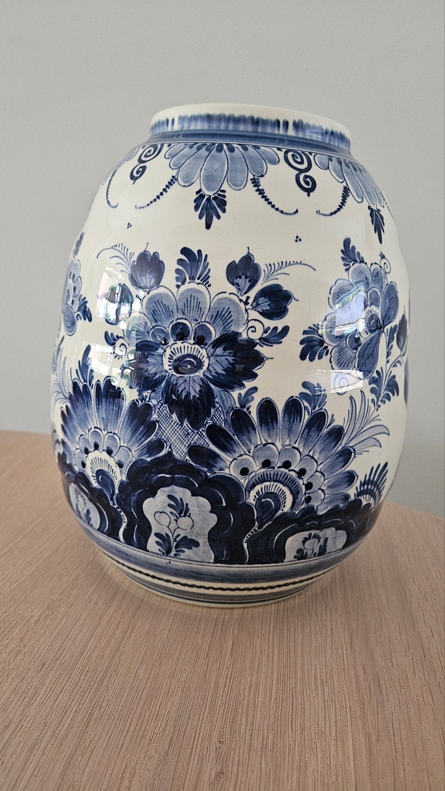 Prachtige handgeschilderde Delfts Blauwe vaas, Antiek en Kunst, Ophalen of Verzenden