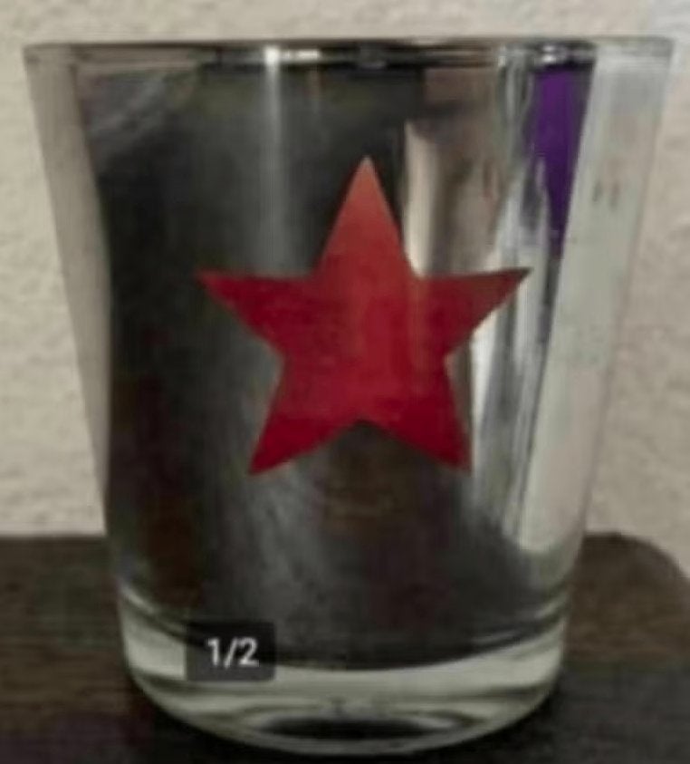Glazen waxinelichtje zilver ster waxinehouder glas theelich, Huis en Inrichting, Overige materialen, Waxinelichthouder, Ophalen of Verzenden