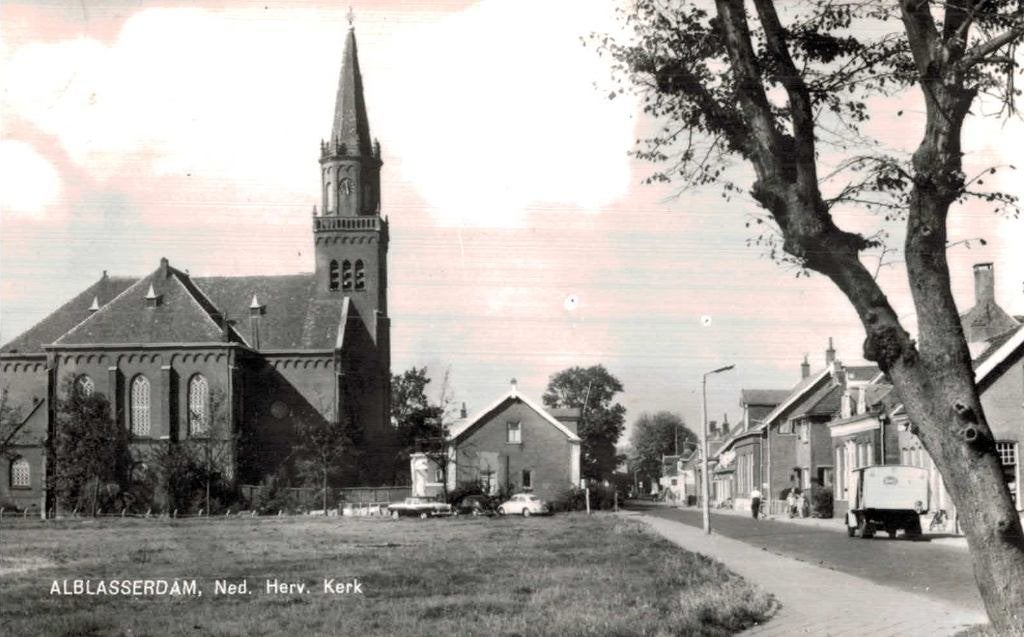 1961 ALBLASSERDAM Ned. Herv. Kerk, Ophalen of Verzenden, 1960 tot 1980, Gelopen, Zuid-Holland