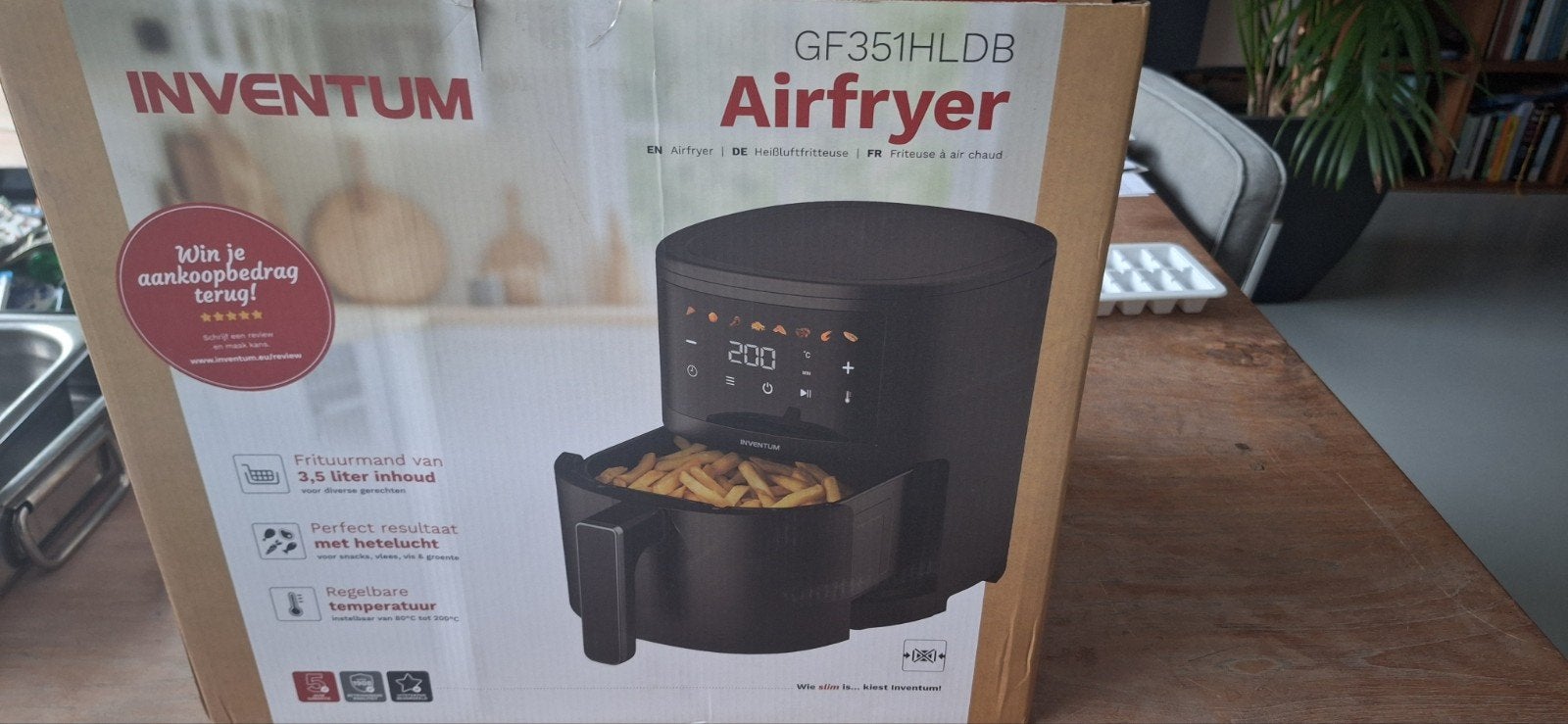 Airfryer Inventum GF351HLDB, 4 liter of meer, Ophalen, Nieuw