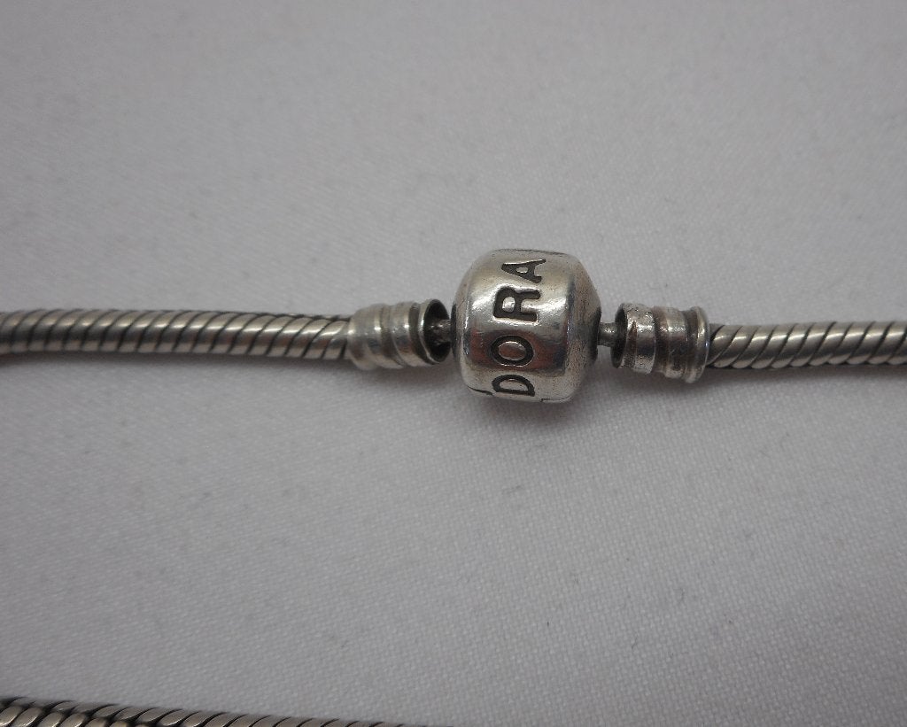 Zilveren Pandora armband met bol slotje 20,5 cm nr.1898, Verzenden, Zo goed als nieuw, Zilver, Zilver