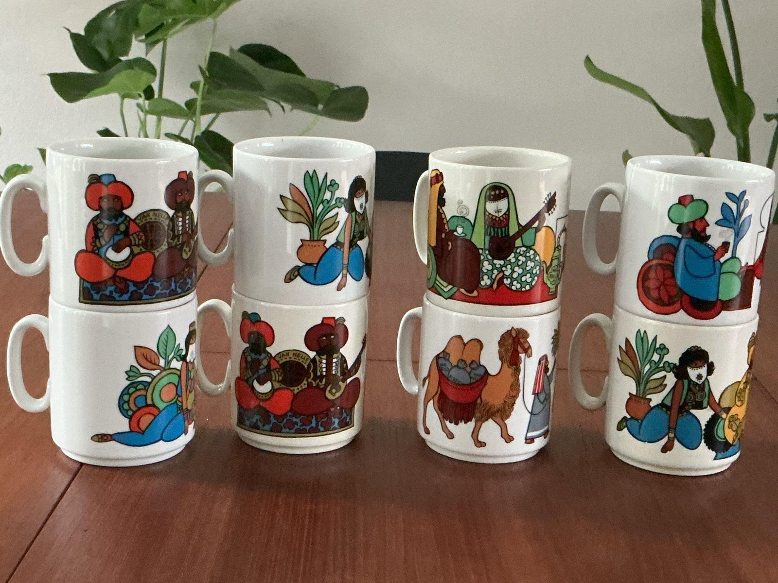 8 Villeroy & Boch 1001 Nacht koffiemokken, Villeroy & Boch, Vintage, Zo goed als nieuw, Porselein