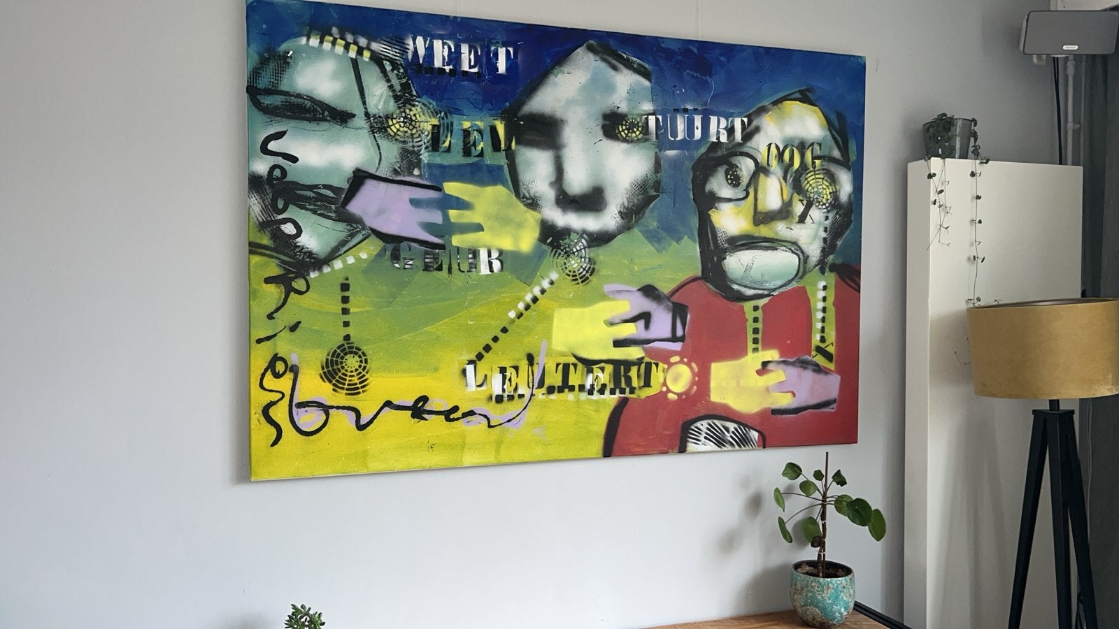 Groot origineel werk Herman Brood - 120x180 cm met certifica, Ophalen