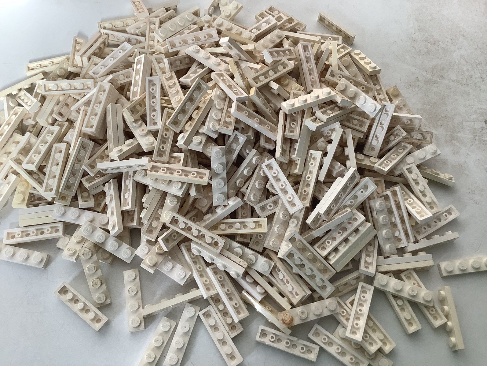 Lego plaat 1x4 wit, Ophalen of Verzenden, Gebruikt, Losse stenen, Lego