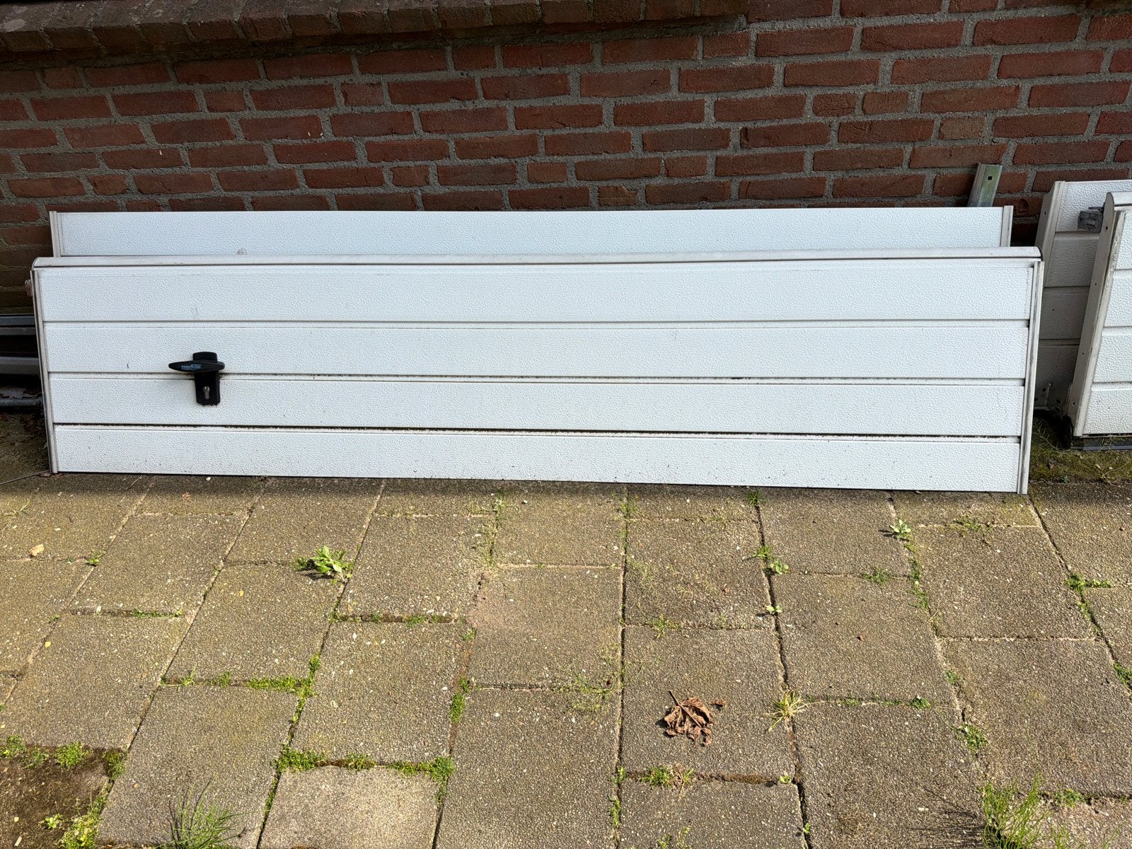 Sectionaal deur garagepaneeldeur wit 4 delen, Ophalen, 120 cm of meer, Garagedeur, Zo goed als nieuw