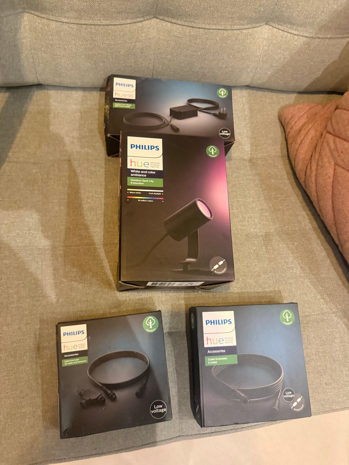 Philips Hue Outdoor Verlichting Set - Spot Lily en voeding, Ophalen, Zwart, Smart home compatibel, Nieuw