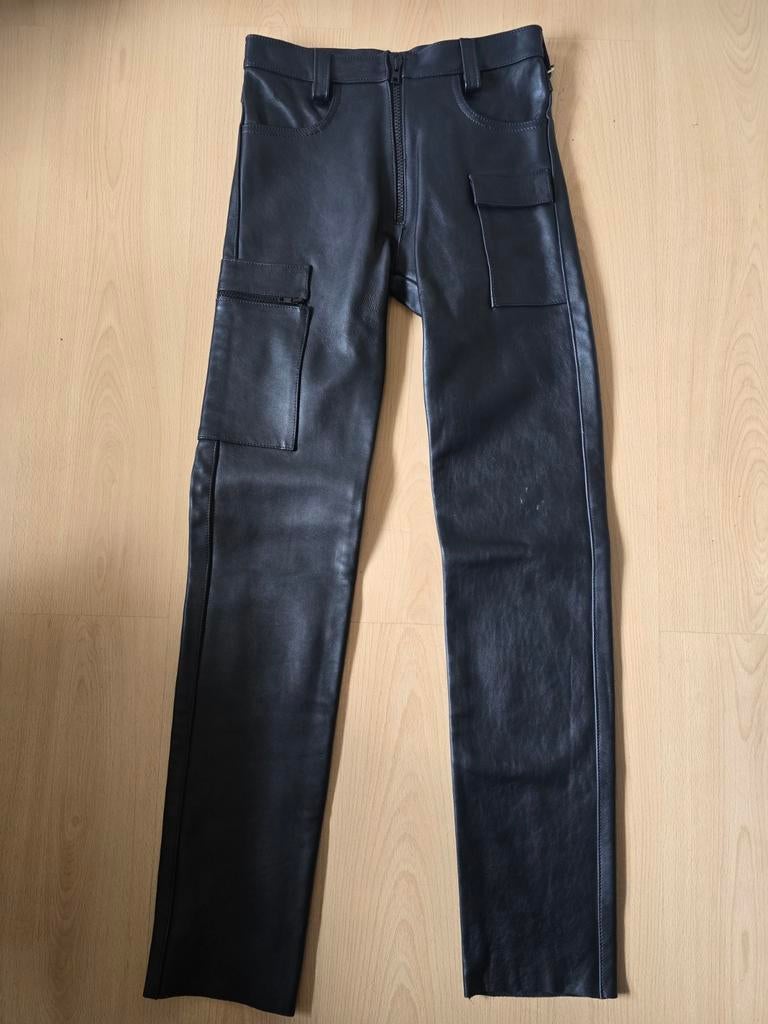 Mister b Zwarte Leren Broek Maat 29, Kleding | Heren, Verzenden, Zo goed als nieuw