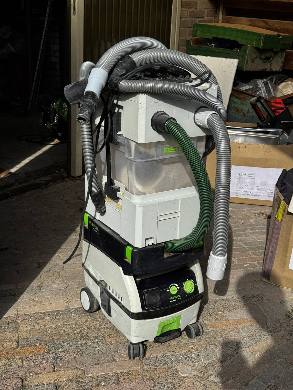 Festool CTL MINI uit 2015 met Festool CTVA20 voorafscheider., Ophalen, Gebruikt, Waterstofzuiger
