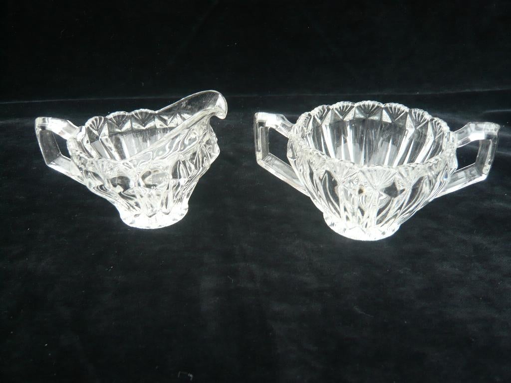 Kristalglas melk & suikerstel, Antiek en Kunst, Ophalen of Verzenden