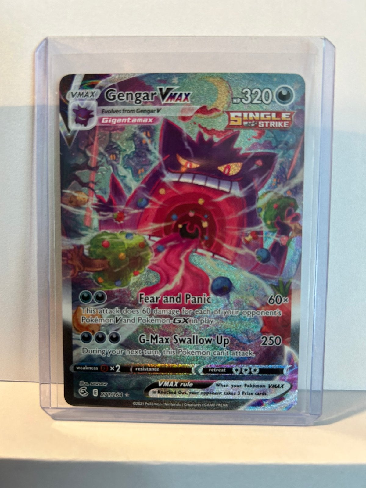 Gengar VMAX 271/264 fusion strike near mint!, Ophalen of Verzenden, Zo goed als nieuw