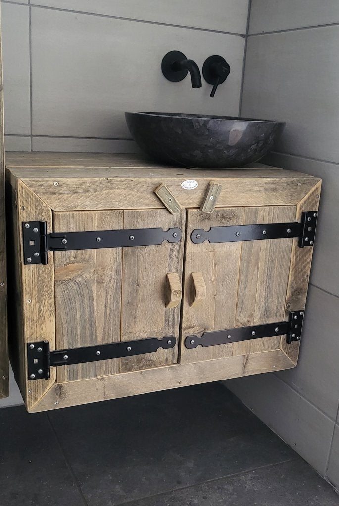 Badkamermeubel houten wastafel, handdoekkast op maat gemaakt, Huis en Inrichting, Ophalen of Verzenden, Nieuw