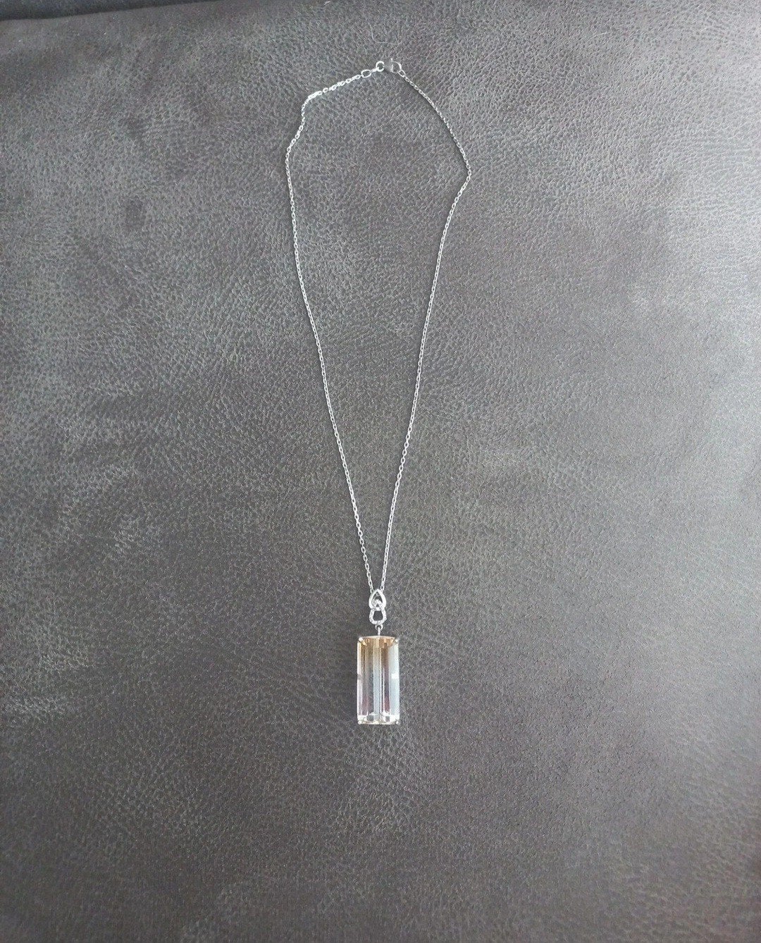Prachtige zilveren ketting met bergkristal, Met edelsteen, Ophalen of Verzenden, Zo goed als nieuw, Zilver