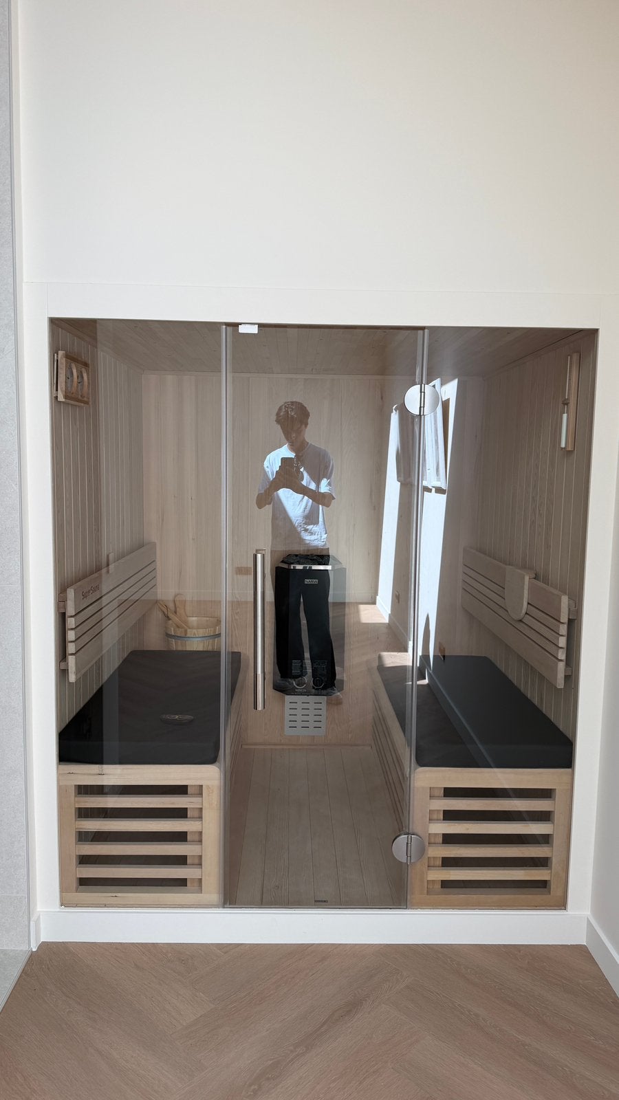 NIEUW SuperSauna S-Line 6 Veda Duo | Fins | Narvi Kachel, Ophalen, Nieuw, Fins of Traditioneel, Complete sauna