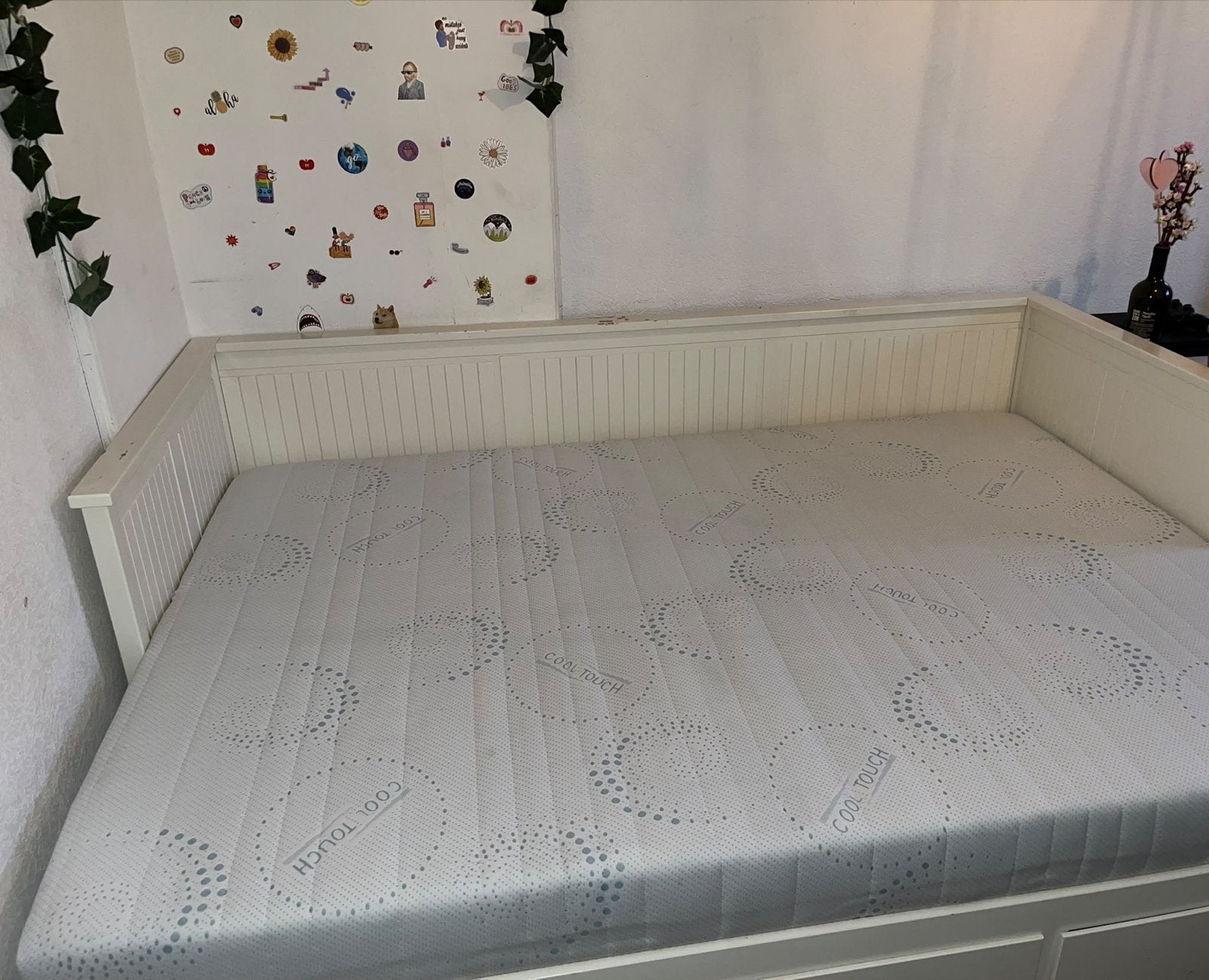 IKEA Hemnes Bedbank - Wit, inclusief matras, Ophalen, Gebruikt, Wit, Tweepersoons