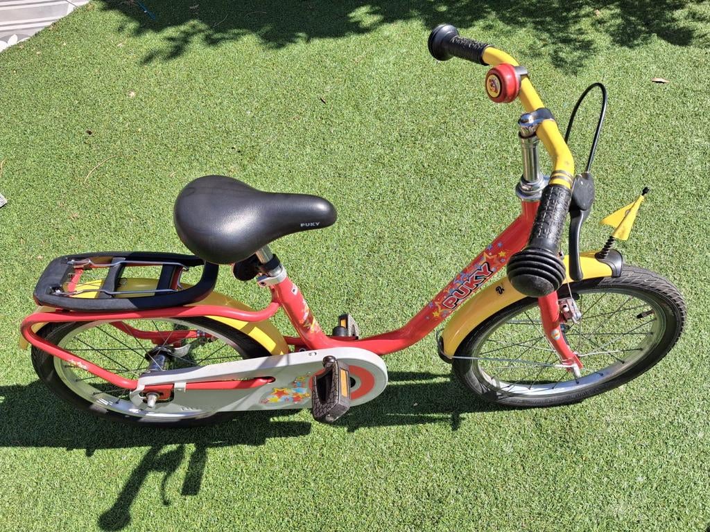 Puky kinderfiets rood/geel - perfect voor jonge fietsers, Ophalen, Terugtraprem, Puky, 16 tot 20 inch