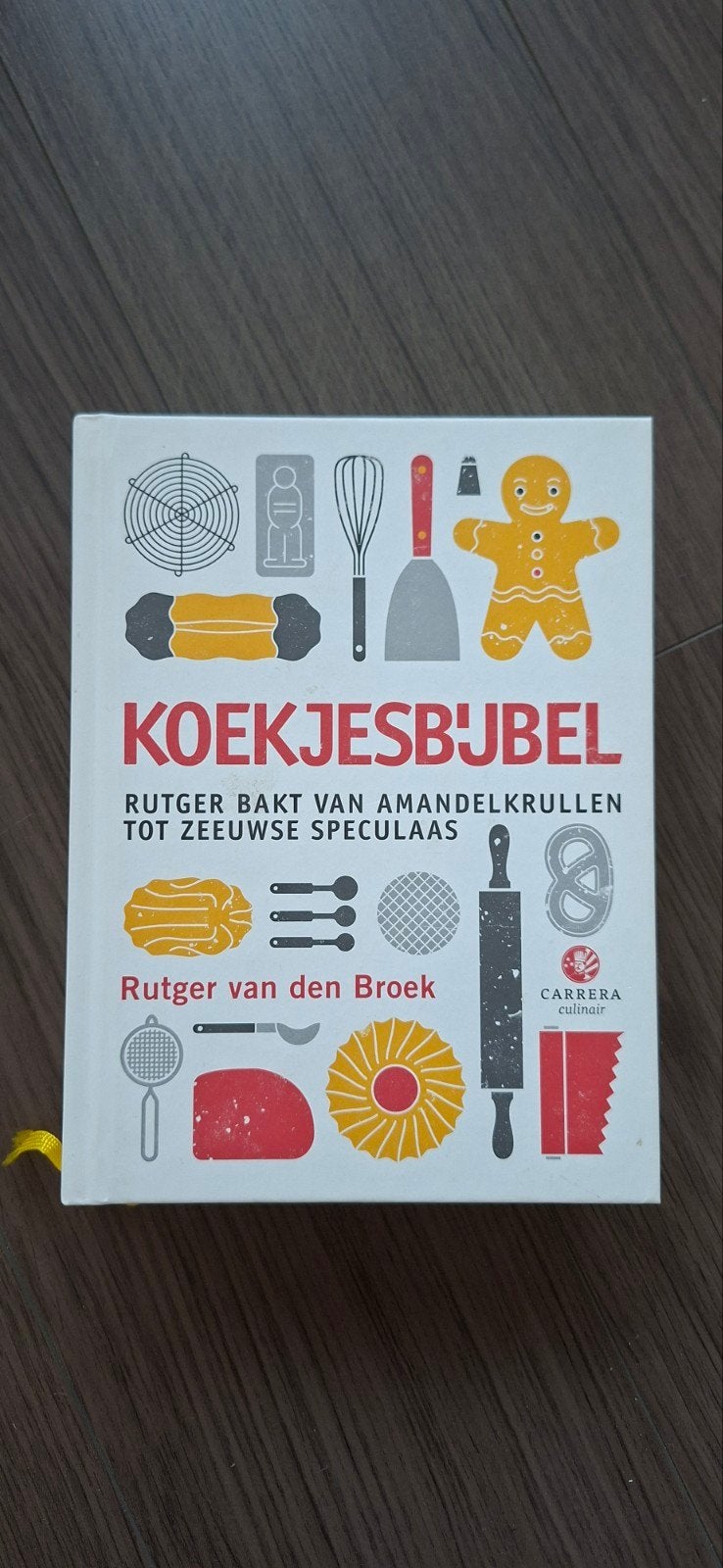 Koekjesbijbel-Rutger bakt v amandelkrullen tot Zeeuwse sp, Ophalen of Verzenden, Zo goed als nieuw, Rutger van den Broek, Taart, Gebak en Desserts