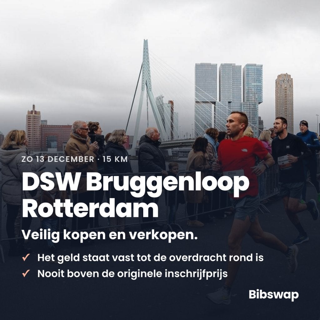 Startbewijs DSW Bruggenloop Rotterdam 15 km (Ver)kopen?, Eén persoon, December