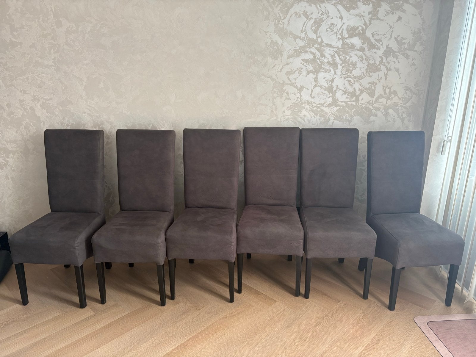 Set van 6 comfortabele eetkamerstoelen - Grijs, Huis en Inrichting, Stoelen, Ophalen, Zo goed als nieuw, Vijf, Zes of meer stoelen
