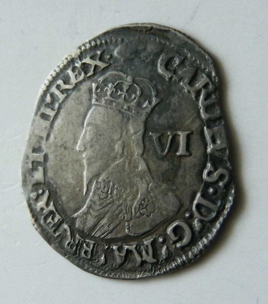 6 pence 1636-1638 Engeland. Iets gesnoeid, Ophalen of Verzenden, Overige landen, Losse munt, Zilver