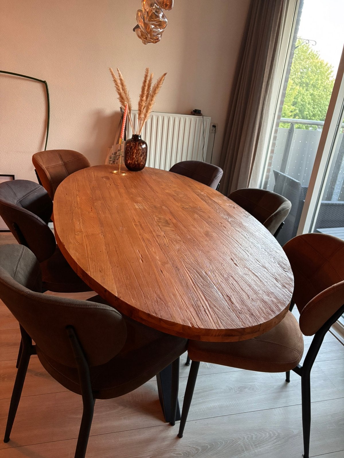 Eettafel teakhout, Ophalen, Teakhout, 200 cm of meer, 50 tot 100 cm