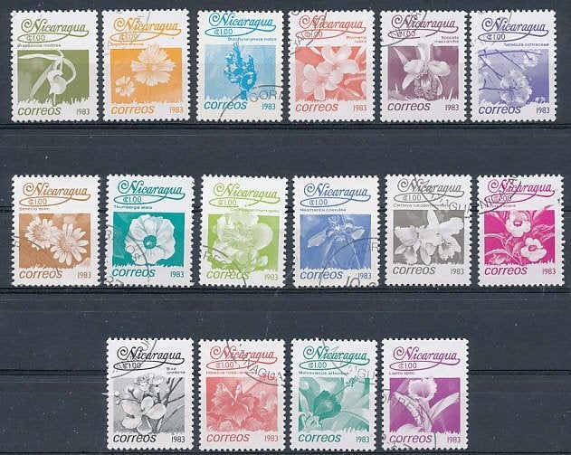 Nicaraqua M2354-2369 gest., Ophalen of Verzenden, Gestempeld, Midden-Amerika