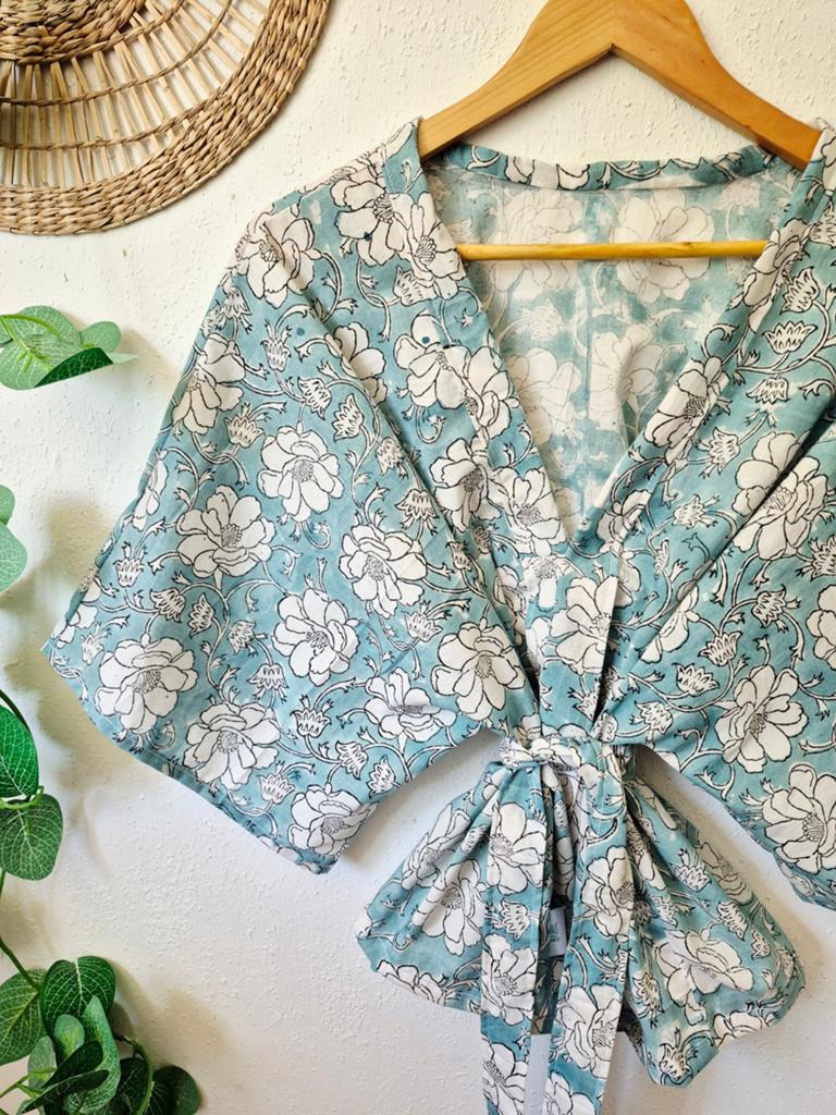 Handmade kimono van organisch geverfd katoen allsize, Kleding | Dames, Maat 46/48 (XL) of groter, Nieuw, Ophalen of Verzenden
