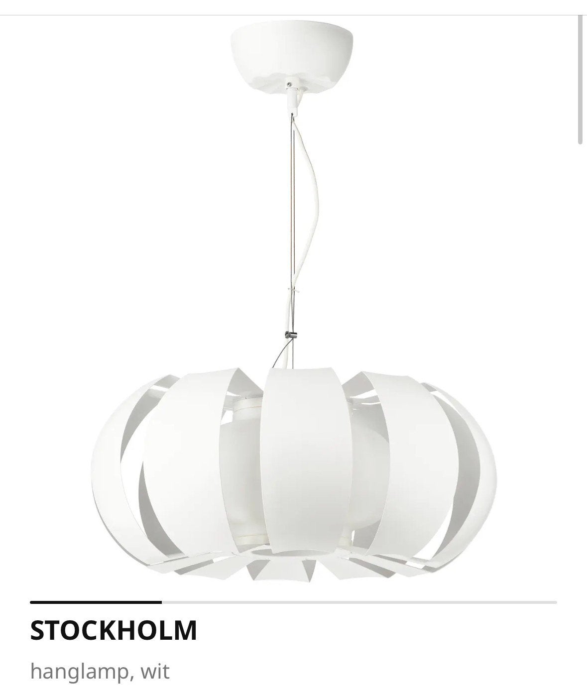 IKEA stockholm wit hanglamp 4x, Huis en Inrichting, Ophalen, Kunststof, Gebruikt, 50 tot 100 cm