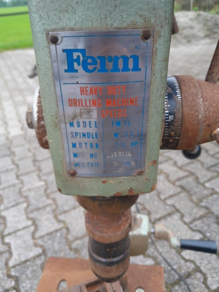 Ferm FM 16 Kolomboormachine - Heavy Duty, Doe-het-zelf en Verbouw, Gereedschap | Boormachines, Ophalen, Gebruikt, Minder dan 400 watt