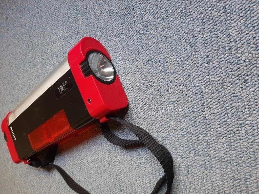 3 Retro nood/zaklampen van Philips en Duracell Vintage, Ophalen of Verzenden, Gebruikt, Batterij