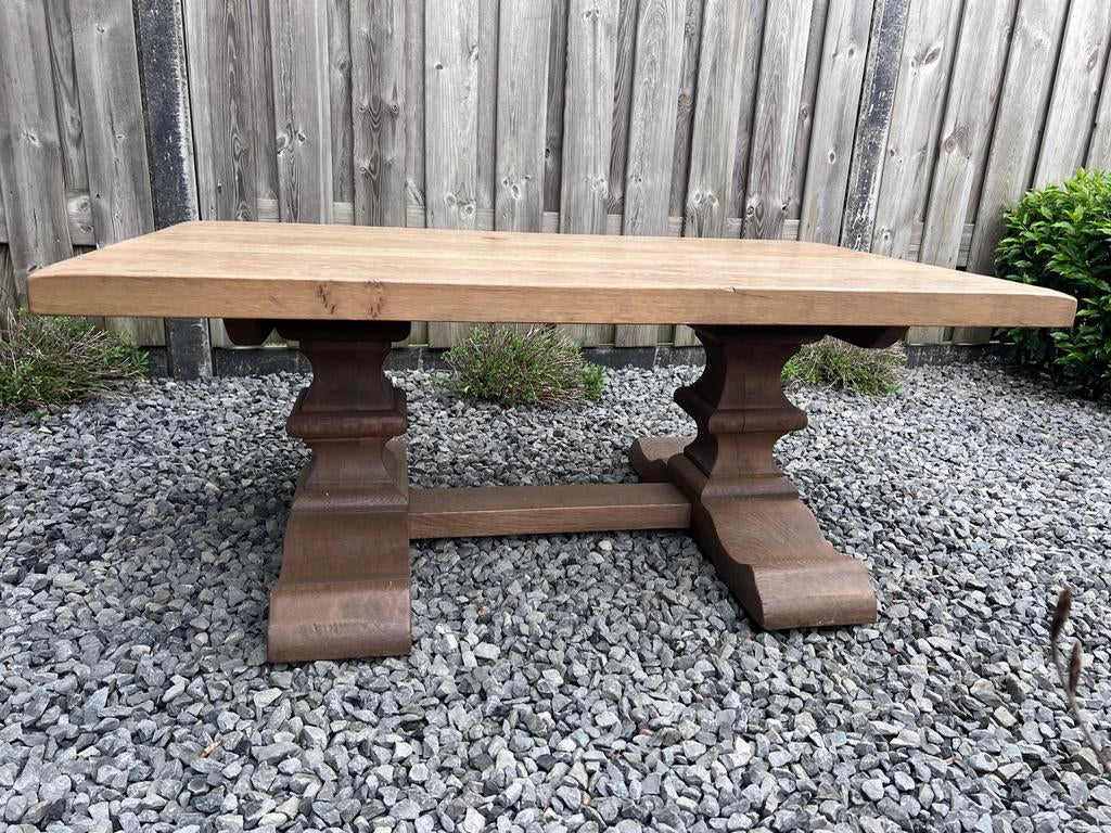Massief eiken klooster salontafel 120 cm, Huis en Inrichting, Tafels | Salontafels, Gebruikt, 100 tot 150 cm, 50 tot 75 cm, Eikenhout