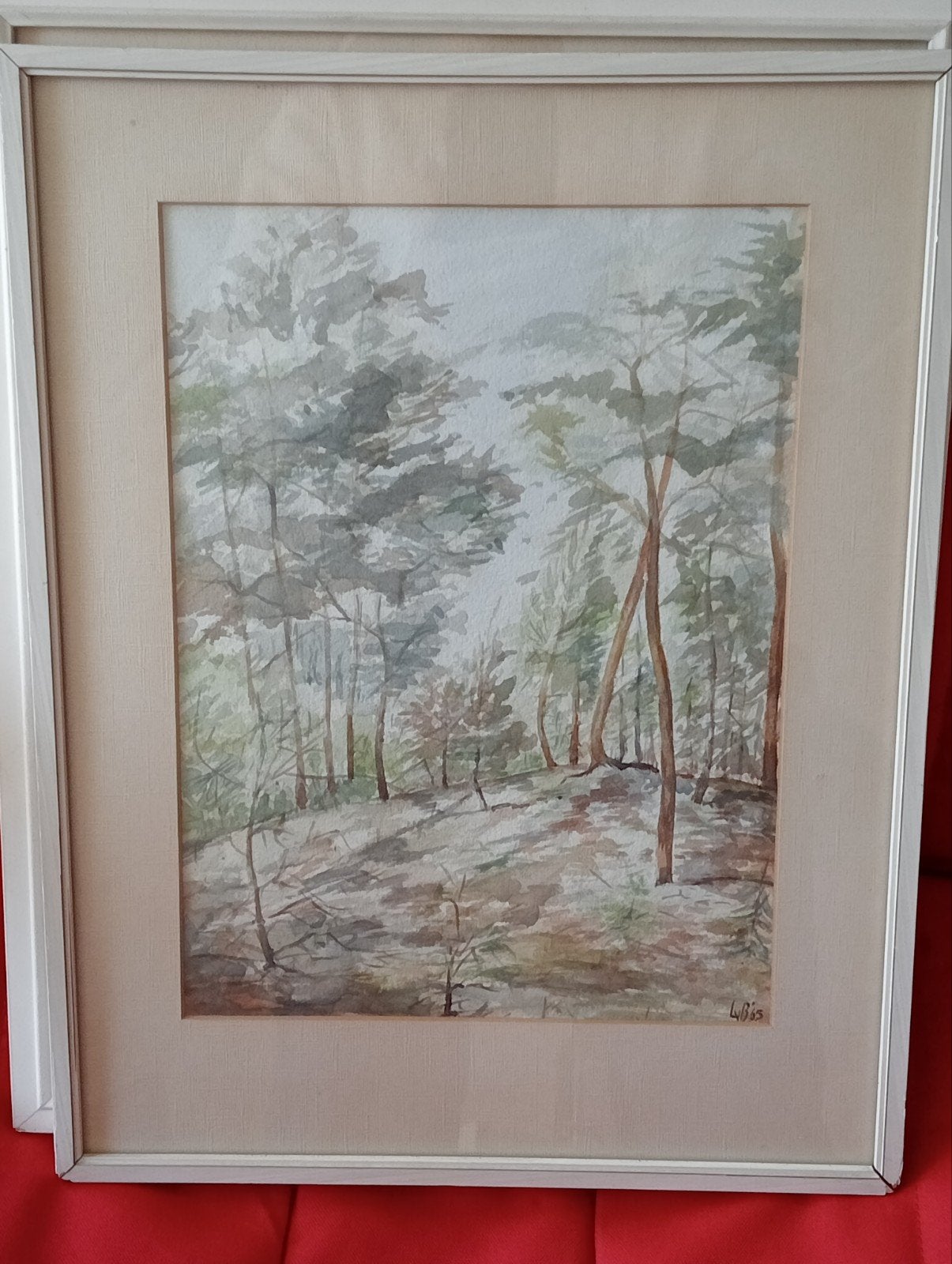 Tweeluik Pendant Aquarellen Boslandschap LVB 1960-1965, Verzenden