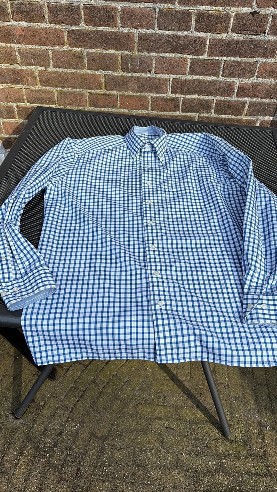 MArvelis overhemd maat  40. Blauw met Witte ruit, Kleding | Heren, Ophalen of Verzenden, Nieuw, Blauw, Halswijdte 39/40 (M)