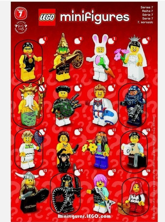 Diverse minifiguren Serie 7 - 8831, Lego, Ophalen of Verzenden, Minifiguren serie, Minifiguur