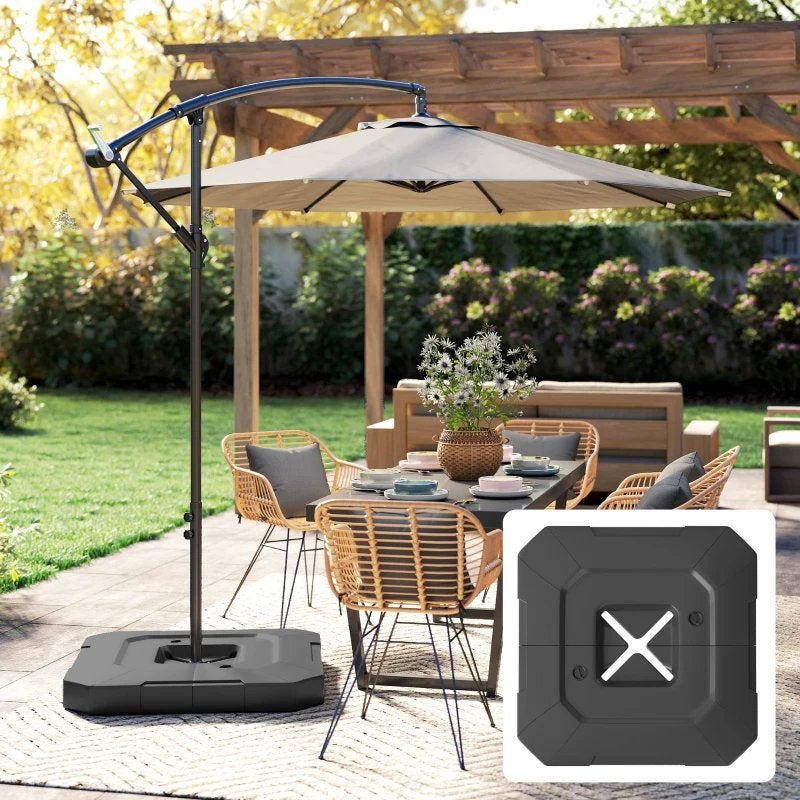 Outsunny 2-delige waterdichte parasolvoet voor hangparasol, Tuin en Terras, Parasols, Ophalen, Nieuw, 1 tot 2 meter, Parasolvoet