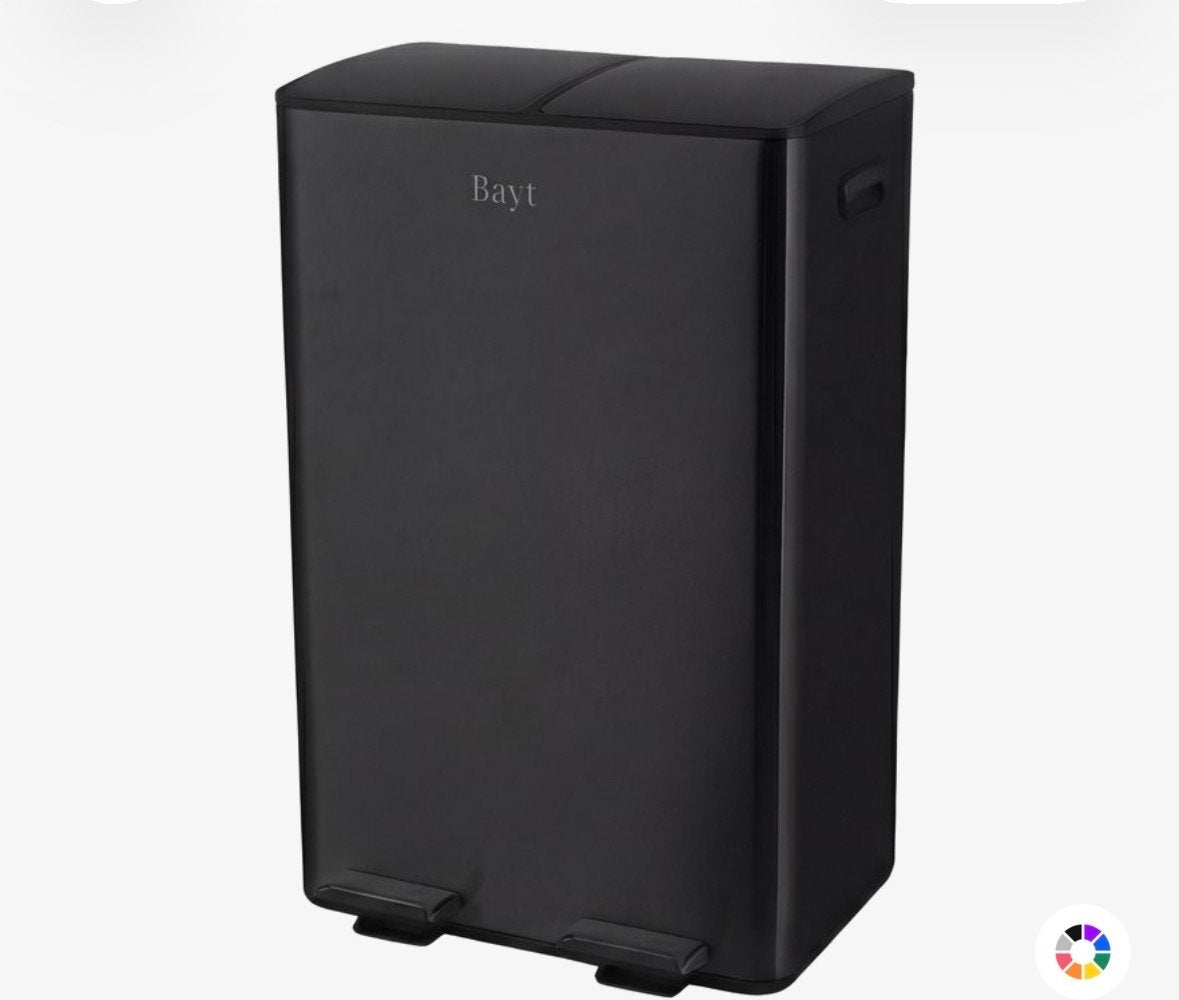 Nieuwe Bayt prullenbak 2x30L - Zwart RVS - Soft-close, Ophalen, 50 – 75, Met pedaal, Nieuw