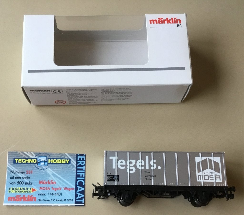 MäRKLIN H0 # 4481.2003709 CONTAINERW. TEGELS ROYAL MOSA NS, Hobby en Vrije tijd, Wisselstroom, Ophalen of Verzenden, NS, Märklin